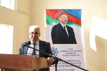 Yeni Azərbaycan Partiyası Kəlbəcər rayon təşkilatı tərəfindən 24 dekabr 2025-ci il tarixində “Zəfərdən suverenliyə: Prezident İlham Əliyevin quruculuq strategiyası” mövzusunda tədbir keçirilib.