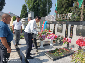 Şəhid Əliyev Arif Ağalar oğlunun məzarı ziyarət edilib.
