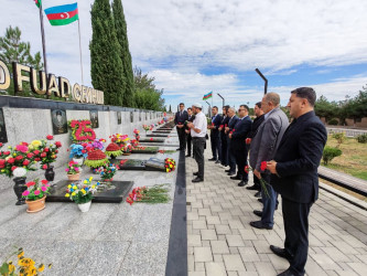 27 sentyabr “Anım Günü” ilə əlaqədar Vətən müharibəsi şəhidi Məhərrəmli Fuad Füzuli oğlunun məzarı və ailəsi ziyarət edilib