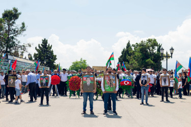 Birinci Qarabağ müharibəsində itkin düşən  Gəncə  Şəhidlər xiyabanında 31 il əvvəl naməlum şəhid kimi dəfn edilmiş, kimliyi bir qədər əvvəl müəyyənləşdirilən Məmmədov Hafiz Qədim oğlunun məzarı abadlaşdırılıb.