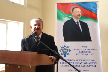 Yeni Azərbaycan Partiyası Kəlbəcər rayon təşkilatı tərəfindən 24 dekabr 2025-ci il tarixində “Zəfərdən suverenliyə: Prezident İlham Əliyevin quruculuq strategiyası” mövzusunda tədbir keçirilib.