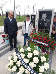 Şəhid polkovnik-leytenant Cəfərov Zaur Hüseyn  oğlunun ailəsi və məzarı ziyarət edilib.