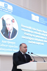 “Şəhərsalma və memarlıq ili”çərçivəsində “Ümummilli Lider Heydər Əliyevin respublikaya rəhbərlik etdiyi illər  Azərbaycan şəhərsalma və memarlığının inkişafında xüsusi mərhələ təşkil edir” mövzusunda  tədbir keçirilib.