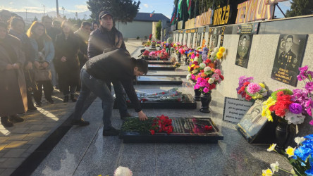 Şəhid Məhəmmədli İsmayıl Mahir oğlunun məzarı və ailəsi ziyarət edilib.