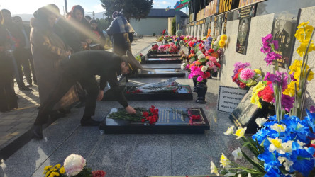 Şəhid Məhəmmədli İsmayıl Mahir oğlunun məzarı və ailəsi ziyarət edilib.