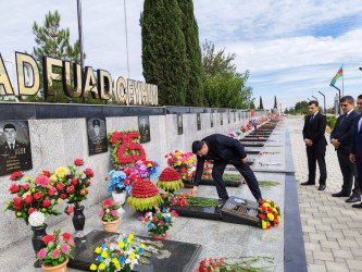 27 sentyabr “Anım Günü” ilə əlaqədar Vətən müharibəsi şəhidi Məhərrəmli Fuad Füzuli oğlunun məzarı və ailəsi ziyarət edilib