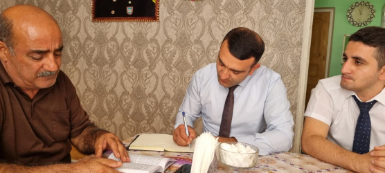 27 sentyabr “Anım Günü” ilə əlaqədar şəhid Mönsümzadə Orxan Səfiyar  oğlunun ailəsi ziyarət edilib.