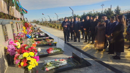 Şəhid Məhəmmədli İsmayıl Mahir oğlunun məzarı və ailəsi ziyarət edilib.