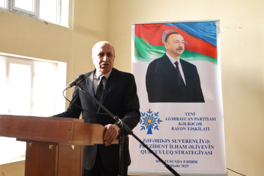 Yeni Azərbaycan Partiyası Kəlbəcər rayon təşkilatı tərəfindən 24 dekabr 2025-ci il tarixində “Zəfərdən suverenliyə: Prezident İlham Əliyevin quruculuq strategiyası” mövzusunda tədbir keçirilib.