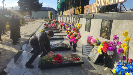 Şəhid Məhəmmədli İsmayıl Mahir oğlunun məzarı və ailəsi ziyarət edilib.