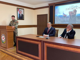 Kəlbəcər rayon İcra Hakimiyyətinin və Kəlbəcər rayon Ağsaqqallar şurasının birgə təşkilatçılığı ilə “8 noyabr-tarixi zəfər, milli qürür günümüzdür”mövzusunda tədbir keçirilib.