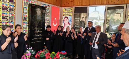 Vətən Müharibəsi şəhidi İlyasov Bəhrəm Nizam oğlunun ailəsi və məzarı  ziyarət edilib